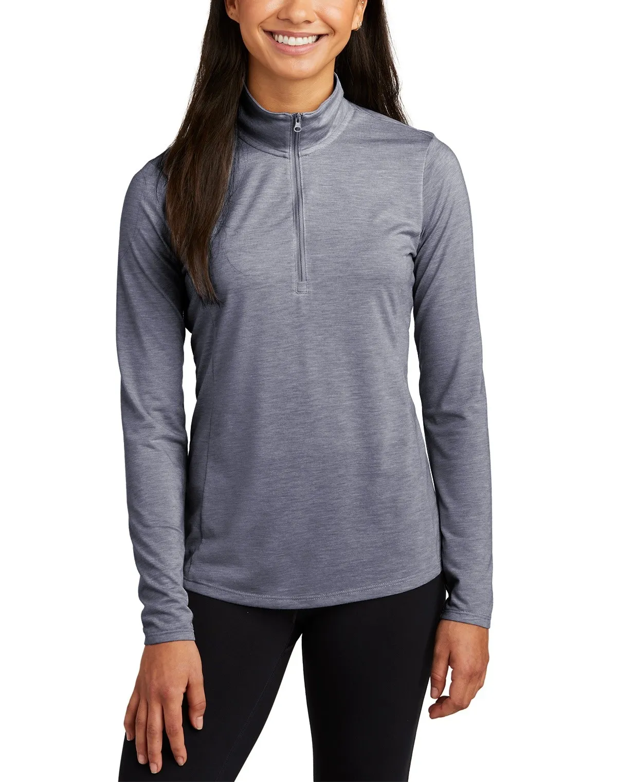 SanMar Women's Sport-Tek PosiCharge Tri-Blend Wicking 1/4-Zip Pullover #LST407