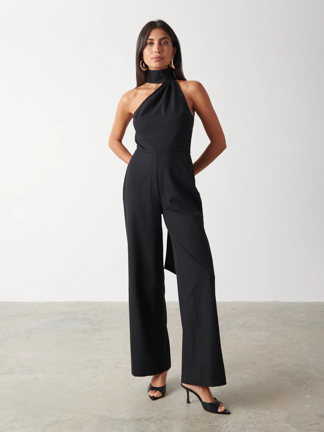 Sapphire Scarf Jumpsuit - Black