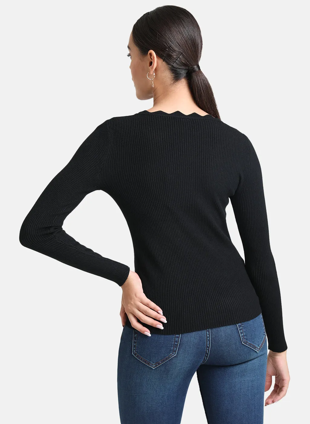 Scallop Neck Pullover