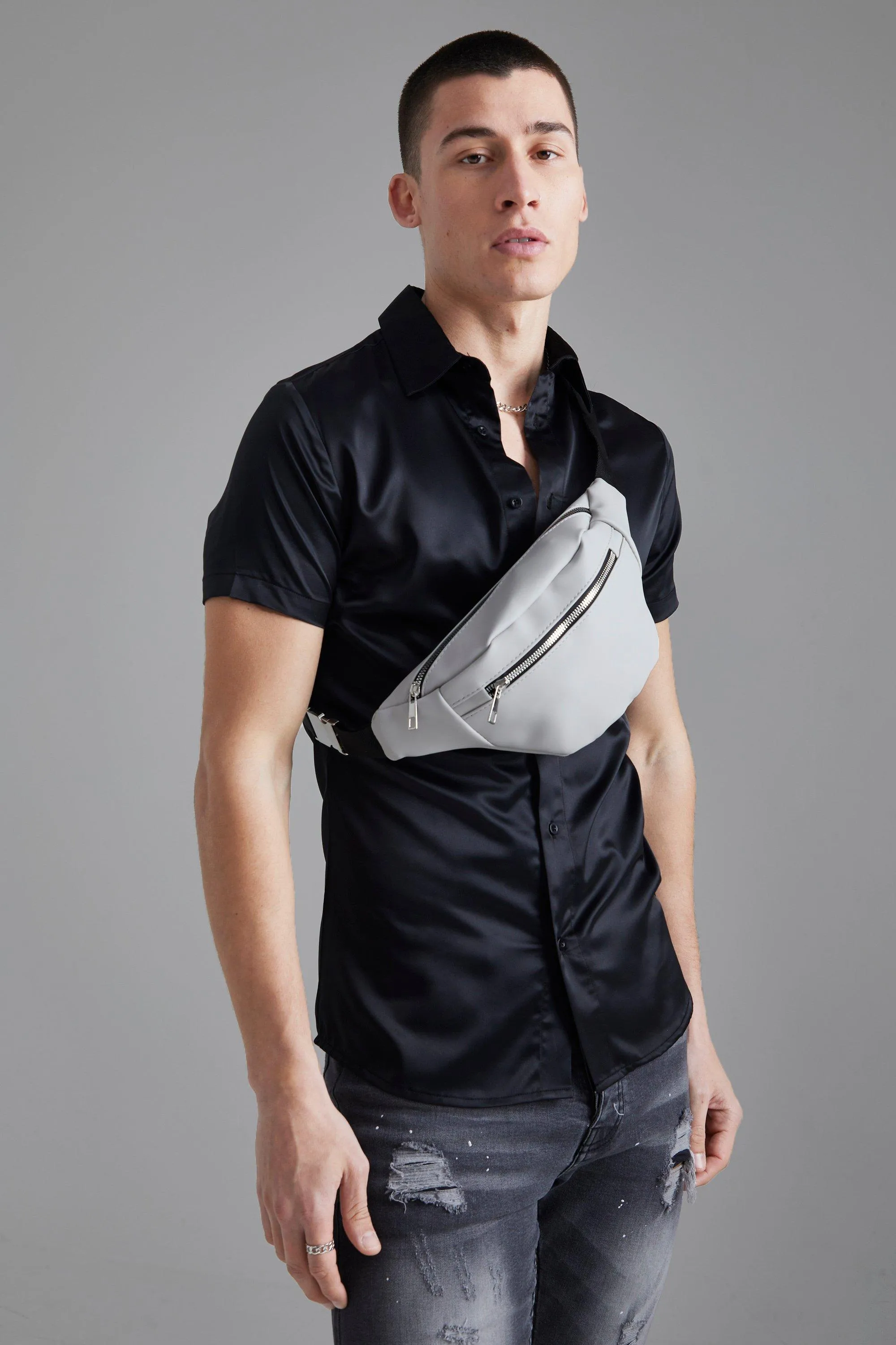 Smart Nylon Bum Bag | boohooMAN UK