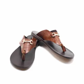 Snaffle Decor Men’s Leather Flip Flop Sandals - African Clothing Store | JT Aphrique