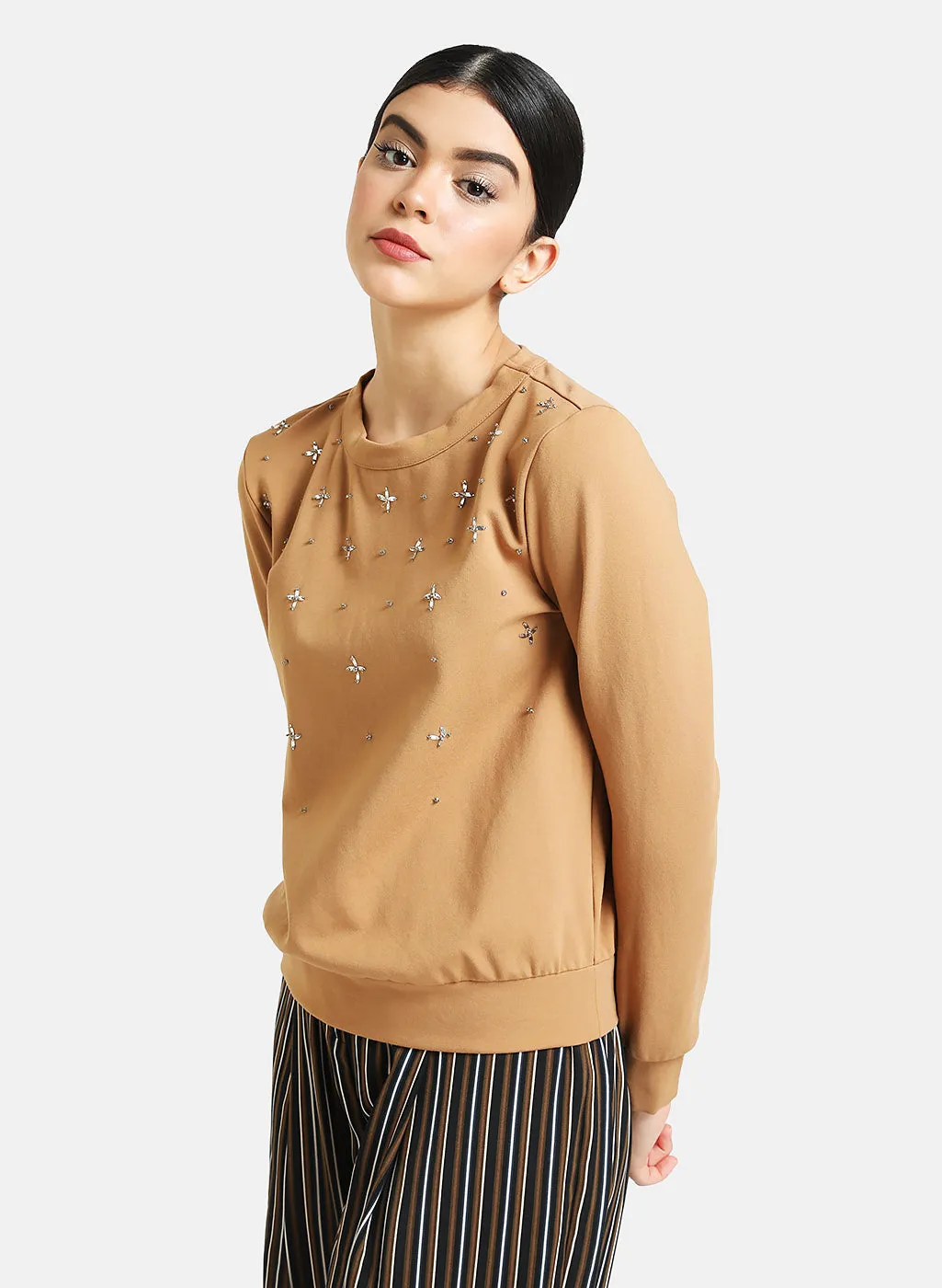 Spaced Embellished Pullover