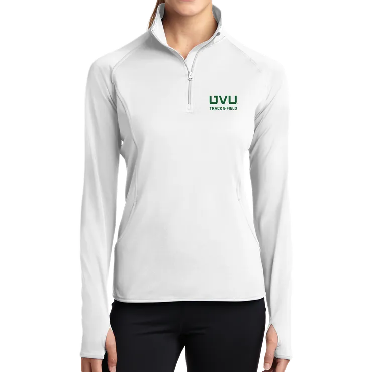 Sport-Tek Ladies Sport-Wick Stretch 1/2-Zip Pullover - UVU Track & Field