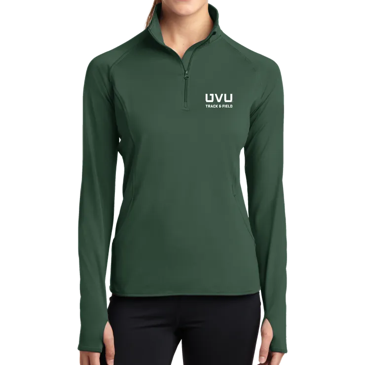 Sport-Tek Ladies Sport-Wick Stretch 1/2-Zip Pullover - UVU Track & Field