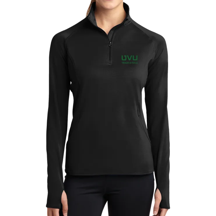 Sport-Tek Ladies Sport-Wick Stretch 1/2-Zip Pullover - UVU Track & Field