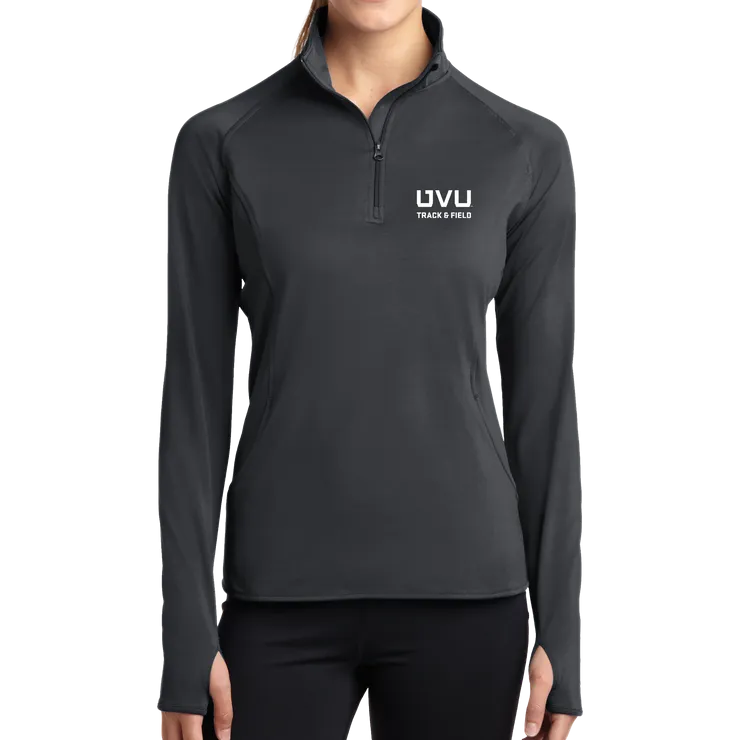 Sport-Tek Ladies Sport-Wick Stretch 1/2-Zip Pullover - UVU Track & Field