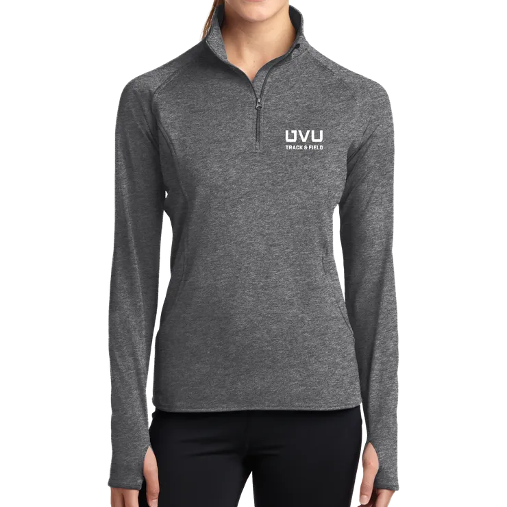 Sport-Tek Ladies Sport-Wick Stretch 1/2-Zip Pullover - UVU Track & Field