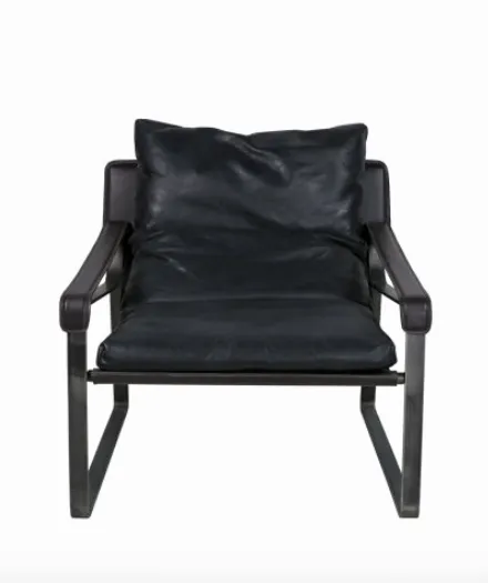 Stockholm Black Leather Lounge Chair - Matthew Izzo Collection