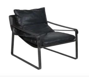 Stockholm Black Leather Lounge Chair - Matthew Izzo Collection