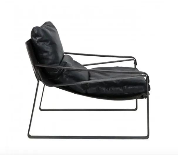 Stockholm Black Leather Lounge Chair - Matthew Izzo Collection