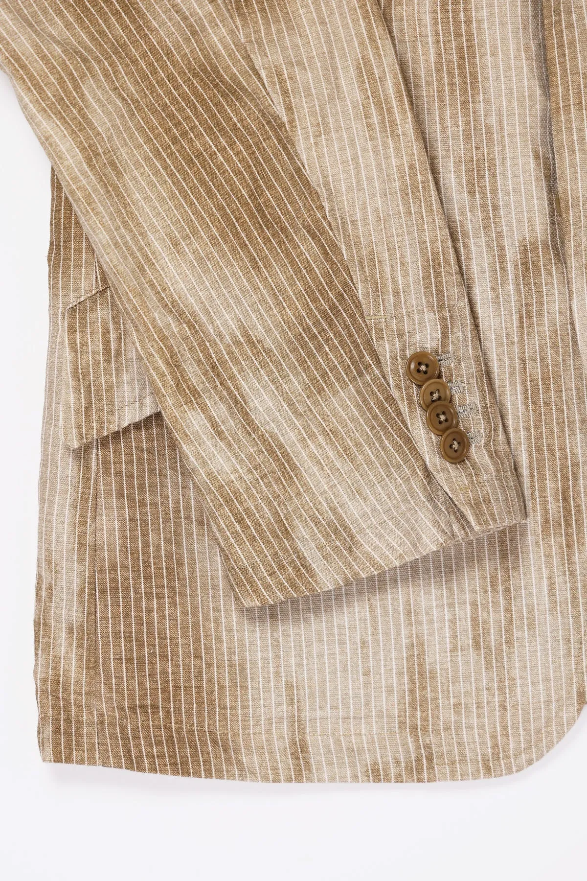 Stripe & Dirt Print 2 Button Jacket - Khaki