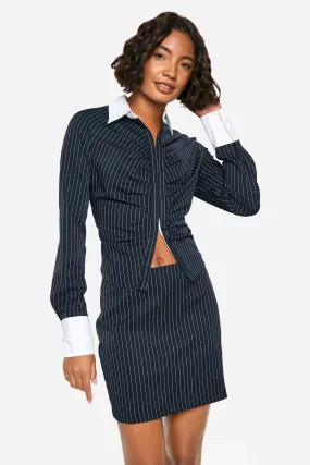 Tall Pinstripe Mini Skirt