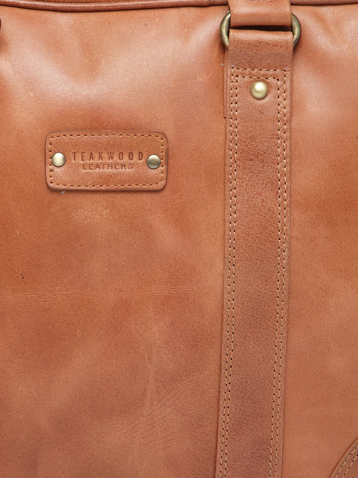 Teakwood Genuine Leather Laptop Bag - Tan