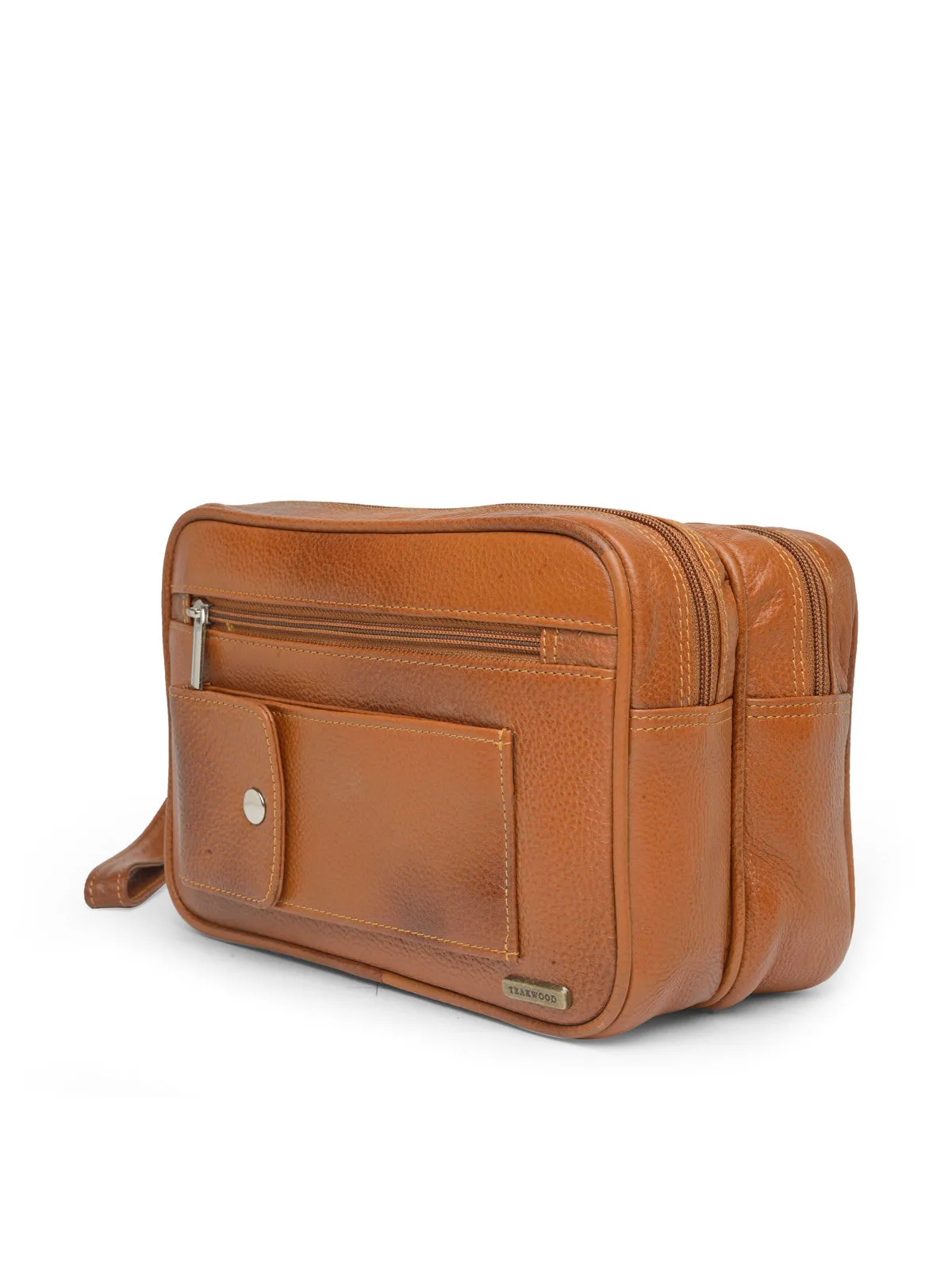 Teakwood Genuine Leather Mens Bag - Tan