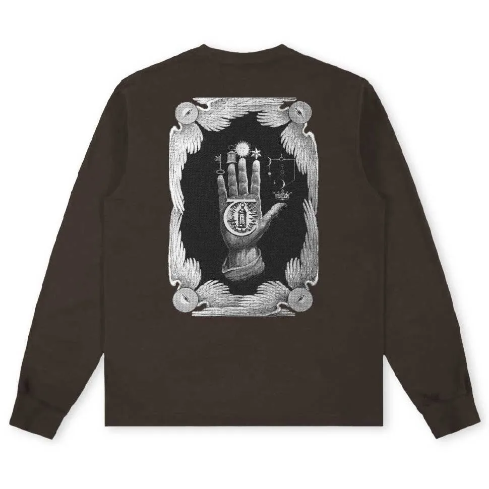 THEORIES SKATEBOARDS HAND OF THEORIES LS TEE BROWN