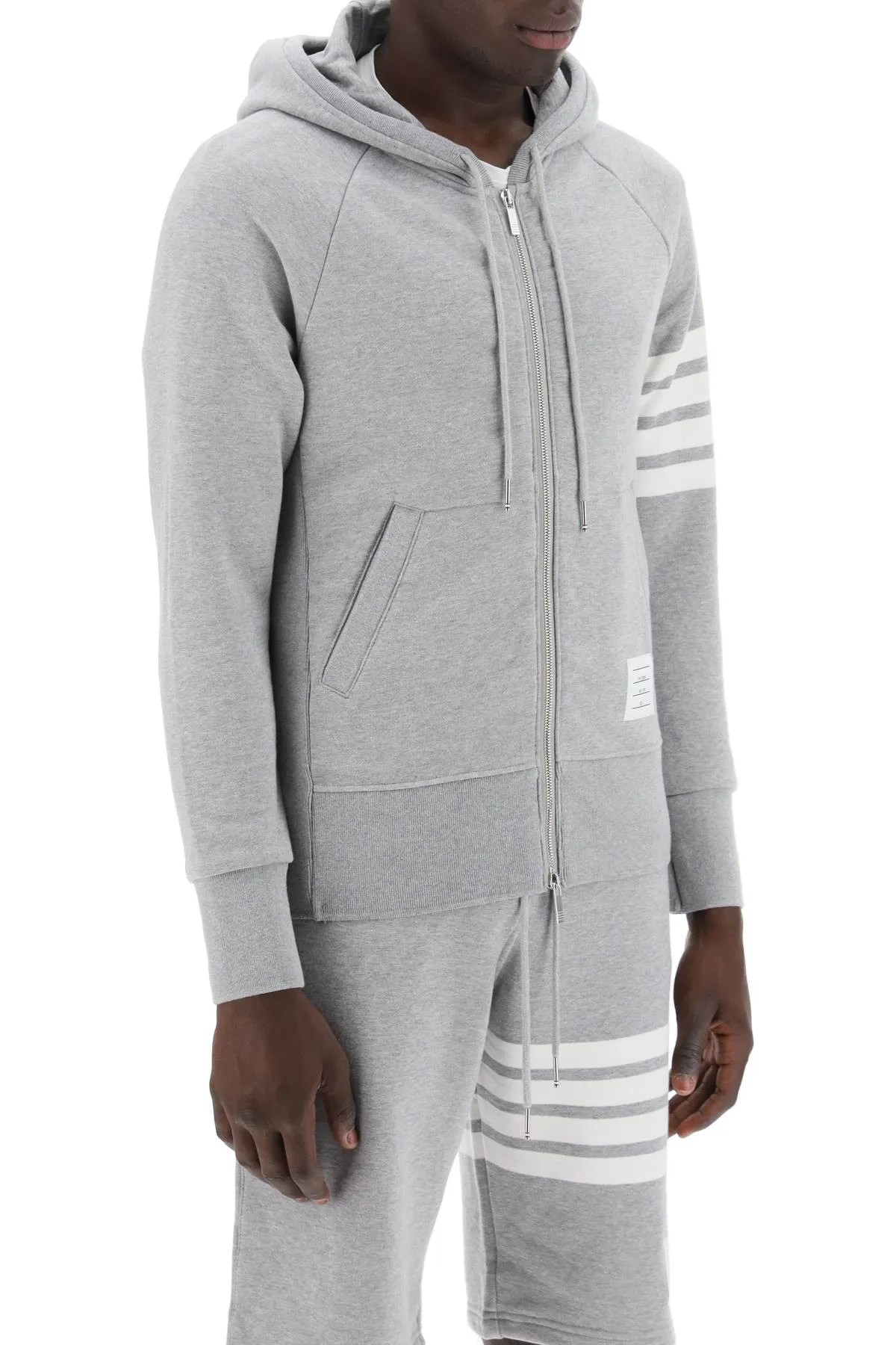 THOM BROWNE 4-bar zip-up hoodie