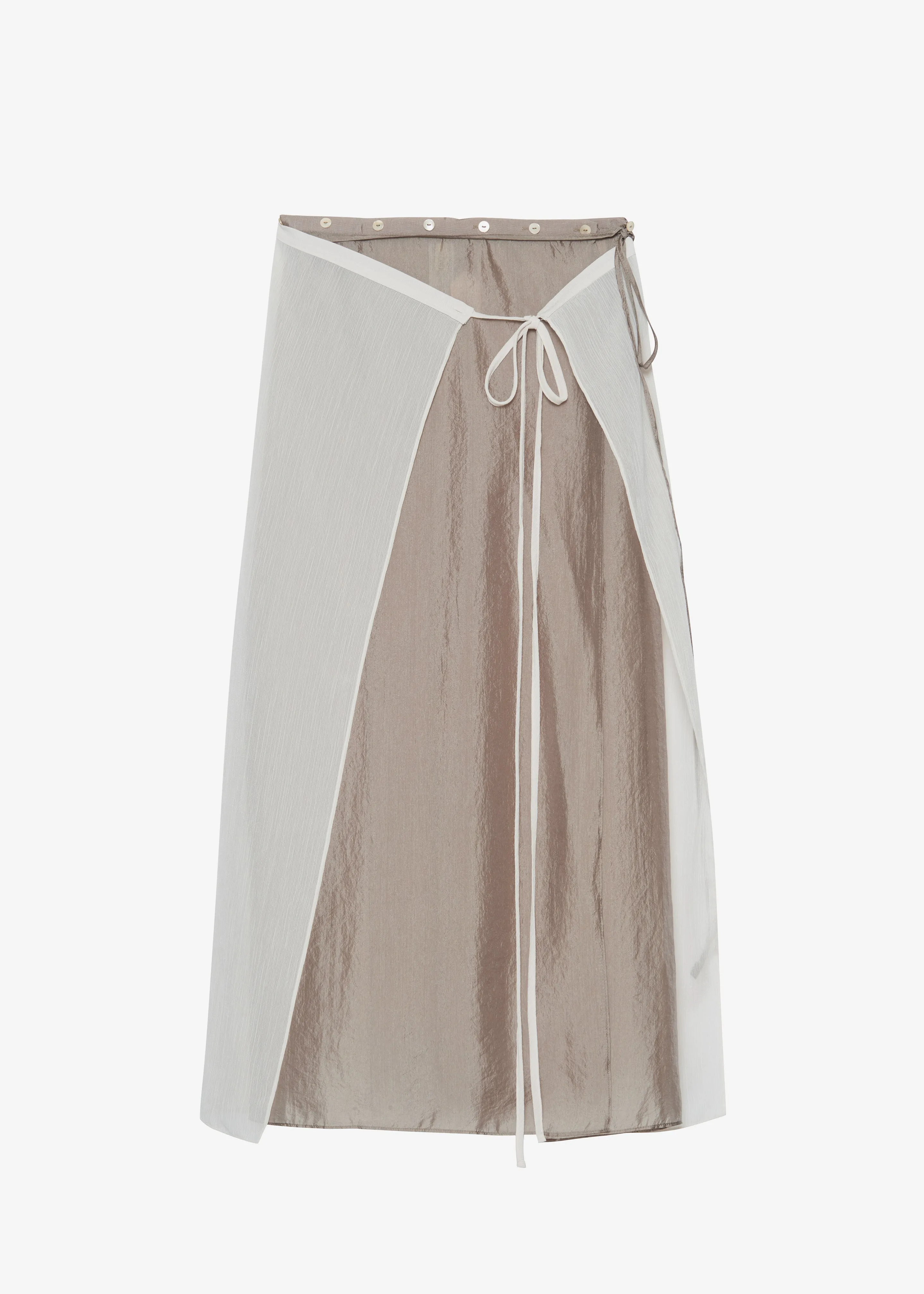 Tia Sheer Layered Skirt - Beige