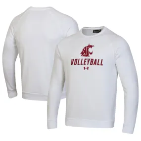 Under Armour Washington State Cougars White Volleyball Rival Fleece Raglan Pullover Sweatshirt