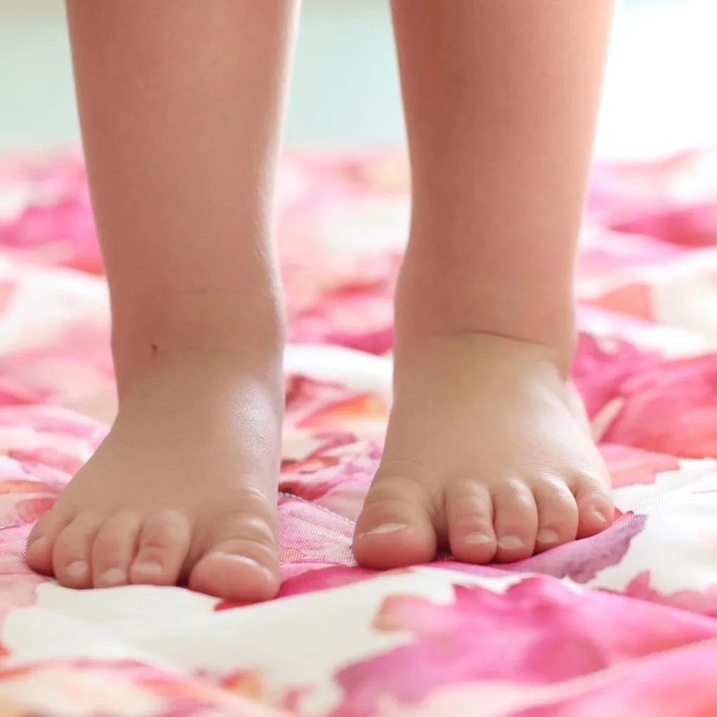 Waterproof Picnic Mat, Blush and Blocks, Floral