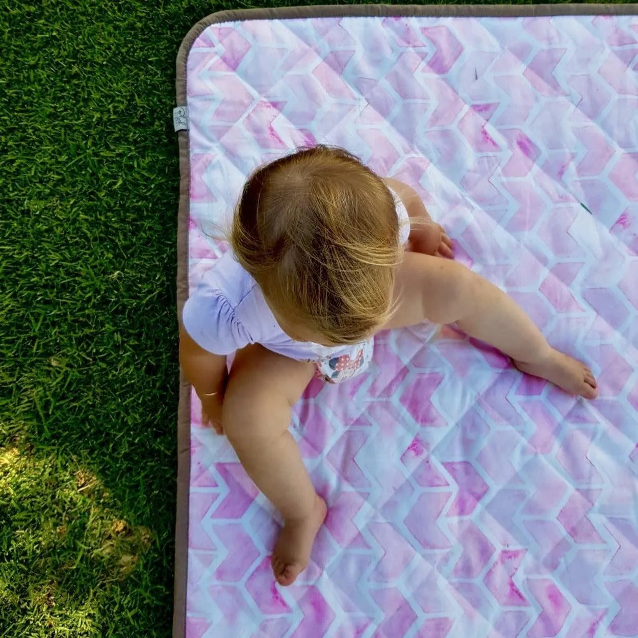 Waterproof Picnic Mat, Blush and Blocks, Sophie