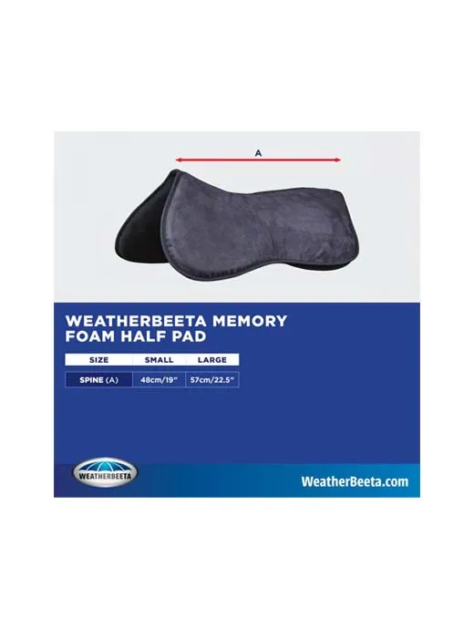 Weatherbeeta Memory Foam Shimmable Half Pad-Black