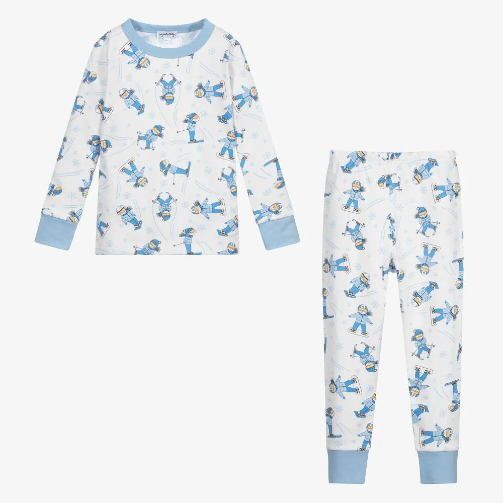 White Pima Cotton Ski Pyjamas