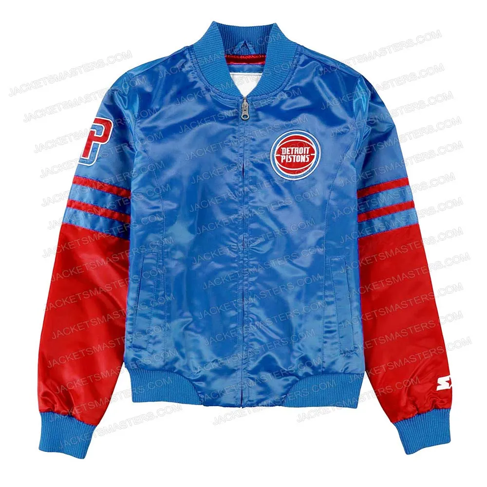 Women’s Detroit Pistons Red and Blue Jacket