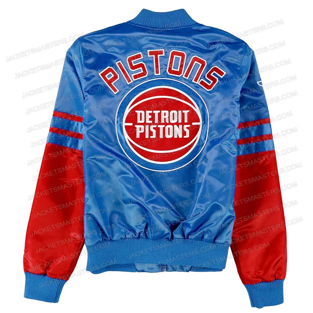 Women’s Detroit Pistons Red and Blue Jacket