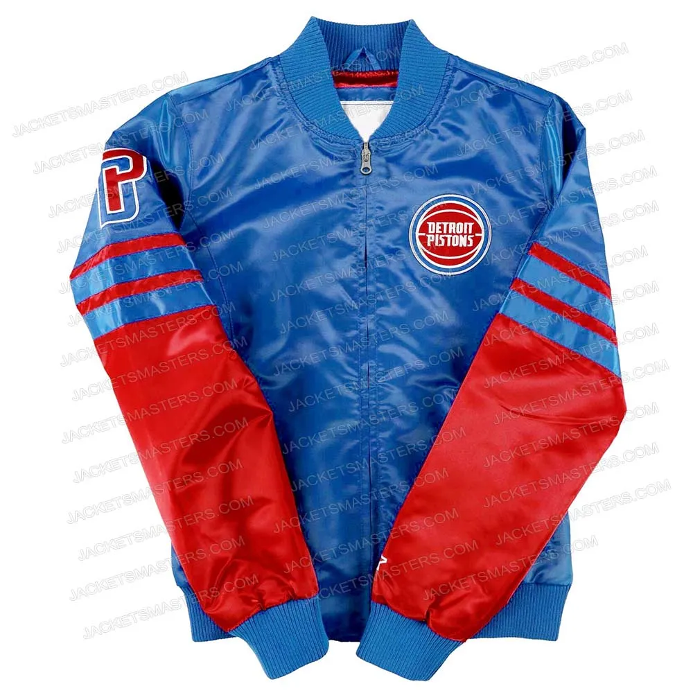 Women’s Detroit Pistons Red and Blue Jacket