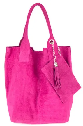 Women's leather bag fuxia arianna