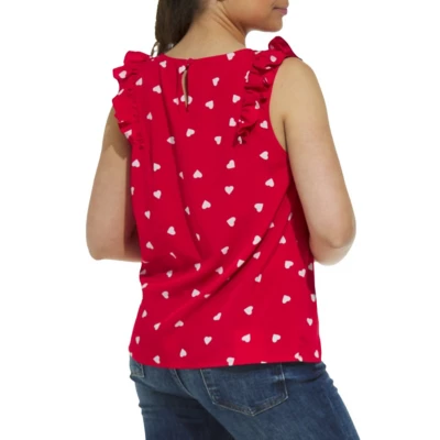 Women's Staccato Ruffle Heart Tank Top