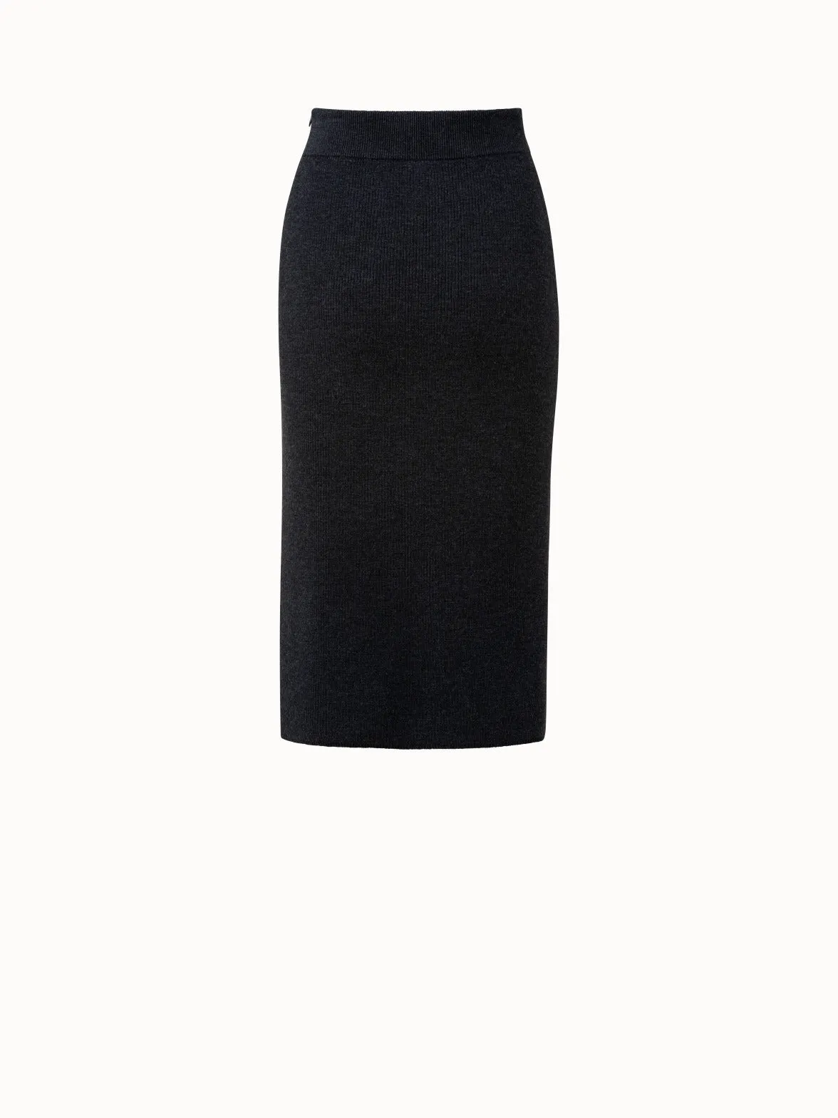 Wool Stretch Rib Skirt